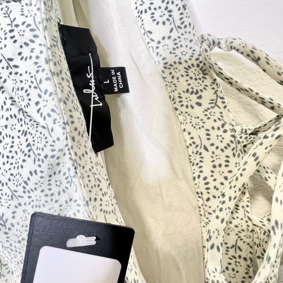 Lulus Women’s Romance In Bloom Floral Ruffle Dress Ditsy Sage Large - Picture 6 of 7